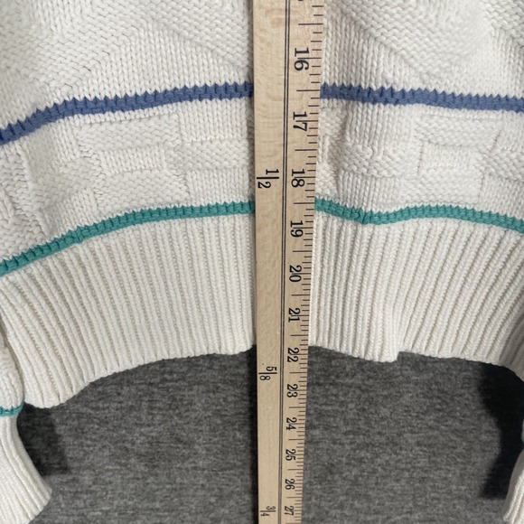 The Fox Collection 3D Knit Sweater Size M Striped Geometric - Picture 4 of 8
